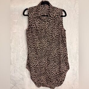 Express Animal Print Sleeveless Tunic Blouse